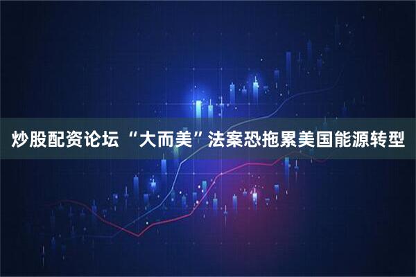 炒股配资论坛 “大而美”法案恐拖累美国能源转型